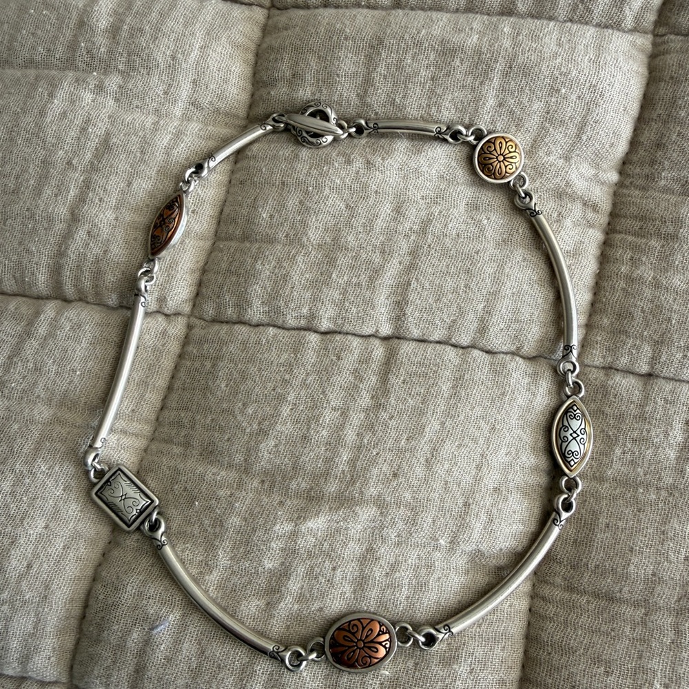 Brighton 3-tone (silver, gold & bronze) Necklace - Picture 2 of 8